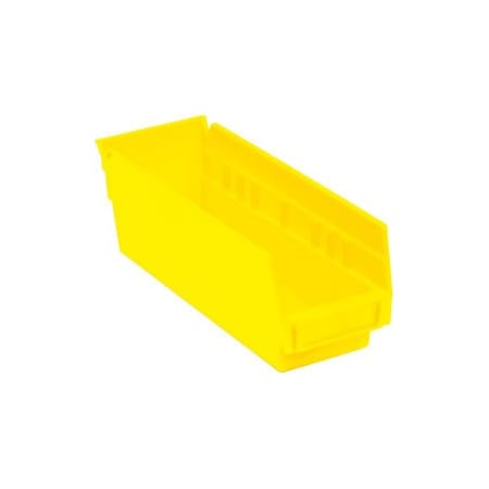 Akro-Mils Shelf Storage Bin, Plastic, Yellow, 4 in H, 4-1/8 in W, 11-5/8 in L, 24 PK 30120YELLO